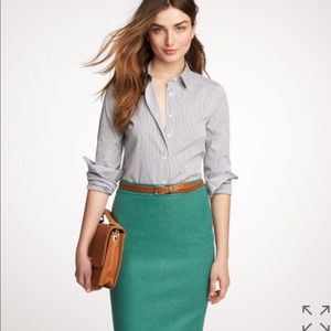 J. Crew wool pencil skirt in green